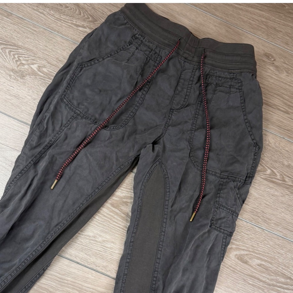 Anthropologie Womens Jogger Pants Lyocell Drawstring Cargo Gray Size S